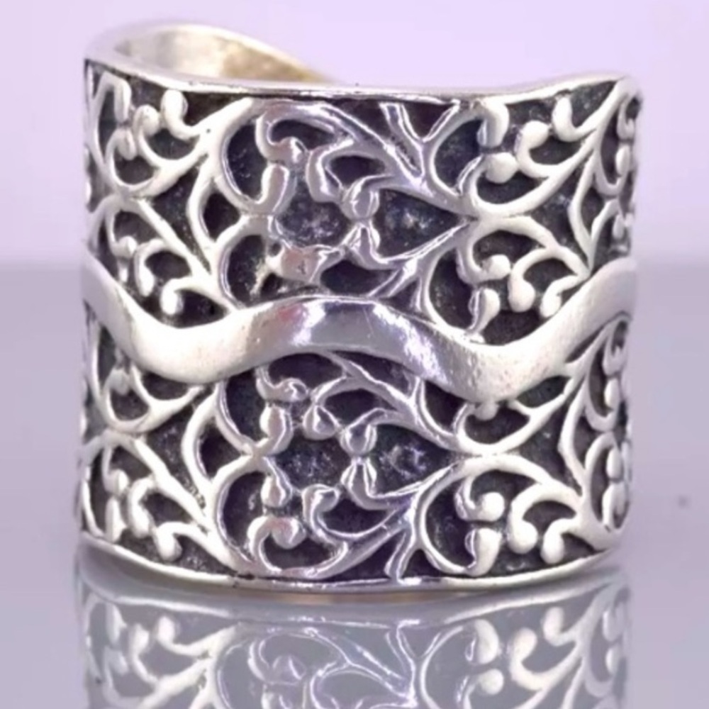 Silpada Intricate Silver Statement Ring - Picture 1 of 8